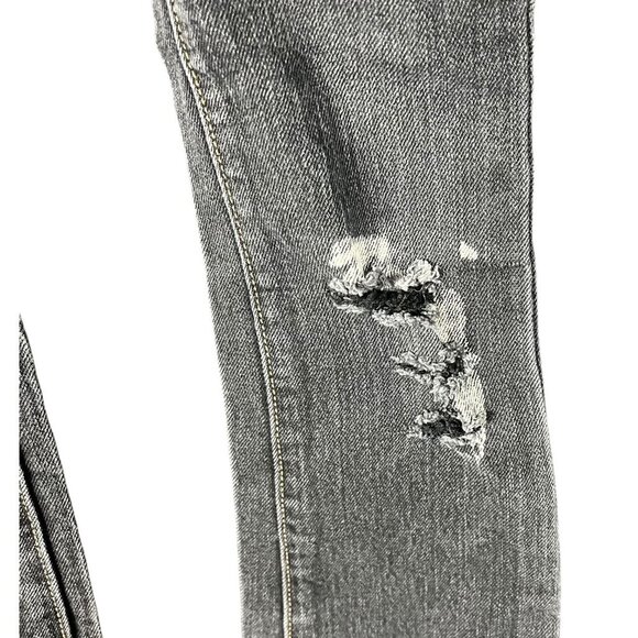 Old Navy Girls Black Boot Cut Denim Jeans Size 6 Adjustable Waist Distressed - Picture 12 of 12